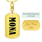 Mona v01 - Luxury Dog Tag Keychain