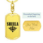 Sheila v01a - Luxury Dog Tag Keychain
