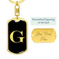 Initial G v2a - Luxury Dog Tag Keychain