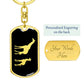 Mama Giraffe With 1 Calf v2 - Luxury Dog Tag Keychain