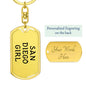 San Diego Girl v4 - Luxury Dog Tag Keychain