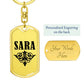 Sara v01a - Luxury Dog Tag Keychain