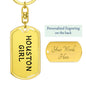 Houston Girl v4 - Luxury Dog Tag Keychain