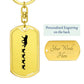 Mama Wolf With 4 Pups - Luxury Dog Tag Keychain