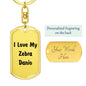 Love My Zebra Danio - Luxury Dog Tag Keychain