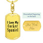 Love My Cocker Spaniel - Luxury Dog Tag Keychain