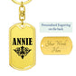 Annie v01a - Luxury Dog Tag Keychain