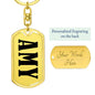 Amy v01 - Luxury Dog Tag Keychain