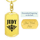 Judy v01a - Luxury Dog Tag Keychain