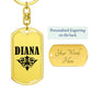Diana v01a - Luxury Dog Tag Keychain
