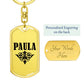 Paula v01a - Luxury Dog Tag Keychain