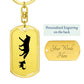 Mama Wolf With 1 Pup - Luxury Dog Tag Keychain