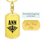 Ann v01a - Luxury Dog Tag Keychain