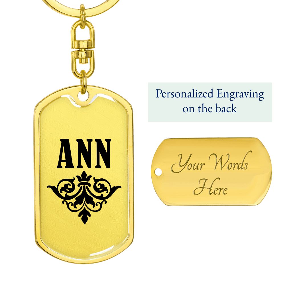 Ann v01a - Luxury Dog Tag Keychain