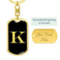 Initial K v2a - Luxury Dog Tag Keychain