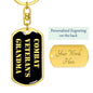 Combat Veteran's Grandma v2 - Luxury Dog Tag Keychain
