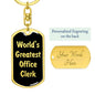 World's Greatest Office Clerk v2 - Luxury Dog Tag Keychain