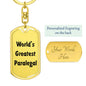 World's Greatest Paralegal - Luxury Dog Tag Keychain