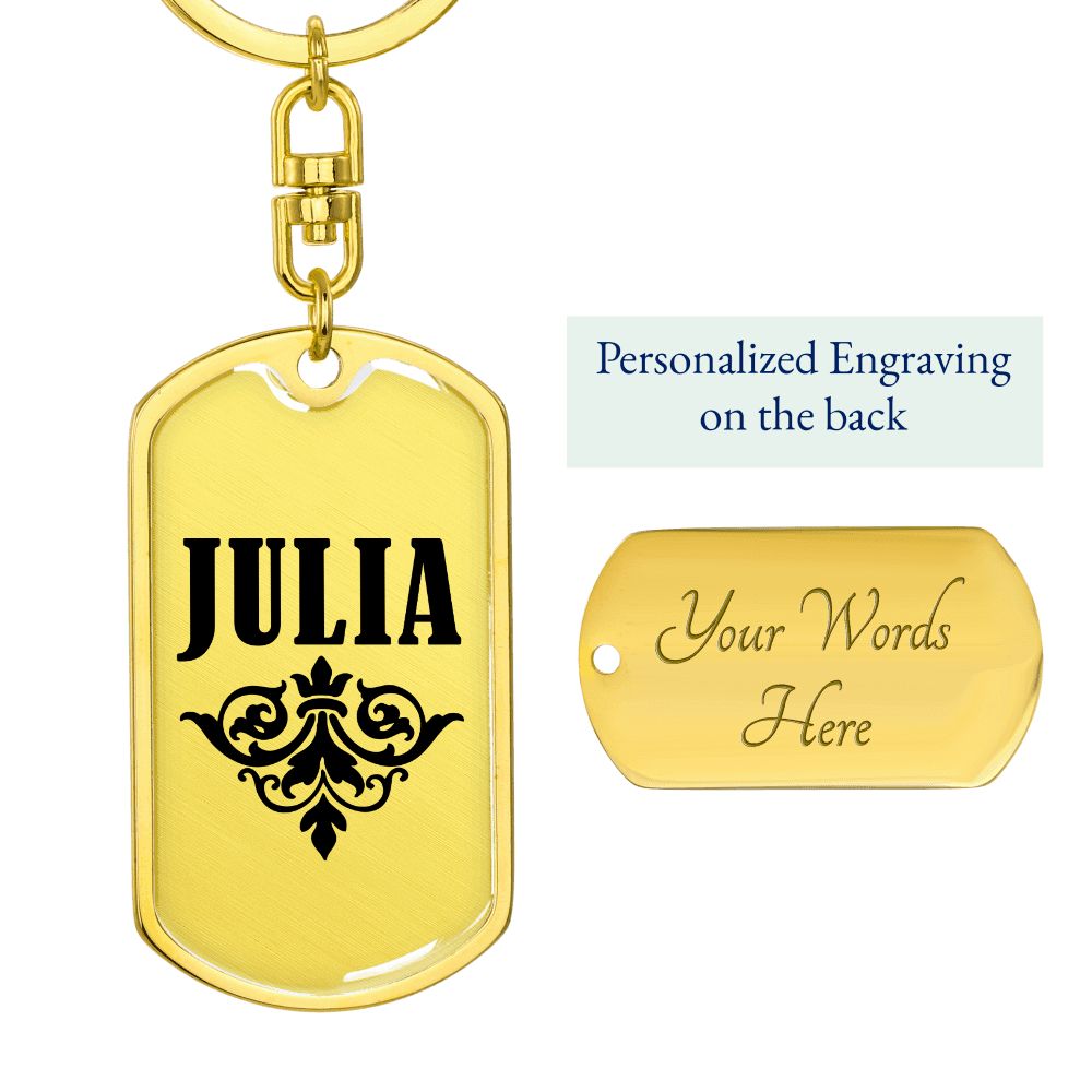 Julia v01a - Luxury Dog Tag Keychain