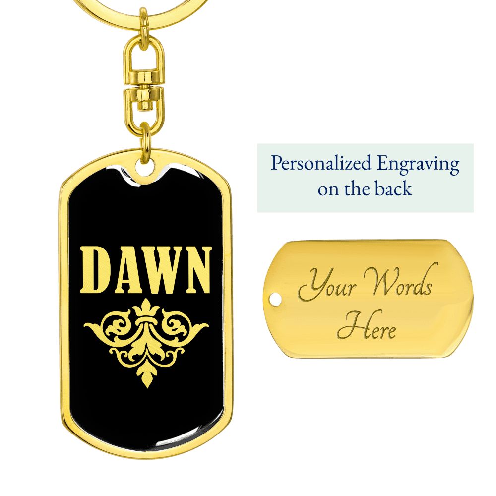 Dawn v02a - Luxury Dog Tag Keychain