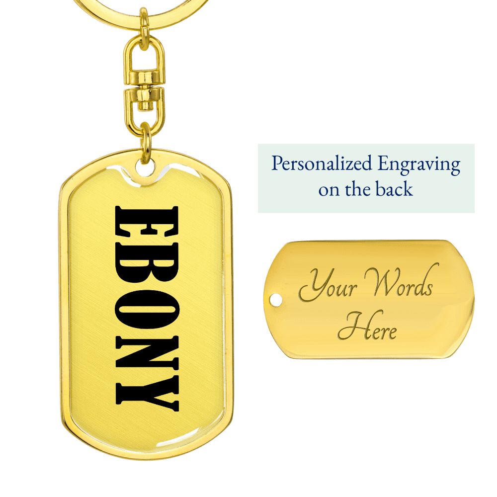 Ebony v01 - Luxury Dog Tag Keychain