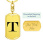 Initial T v1a - Luxury Dog Tag Keychain