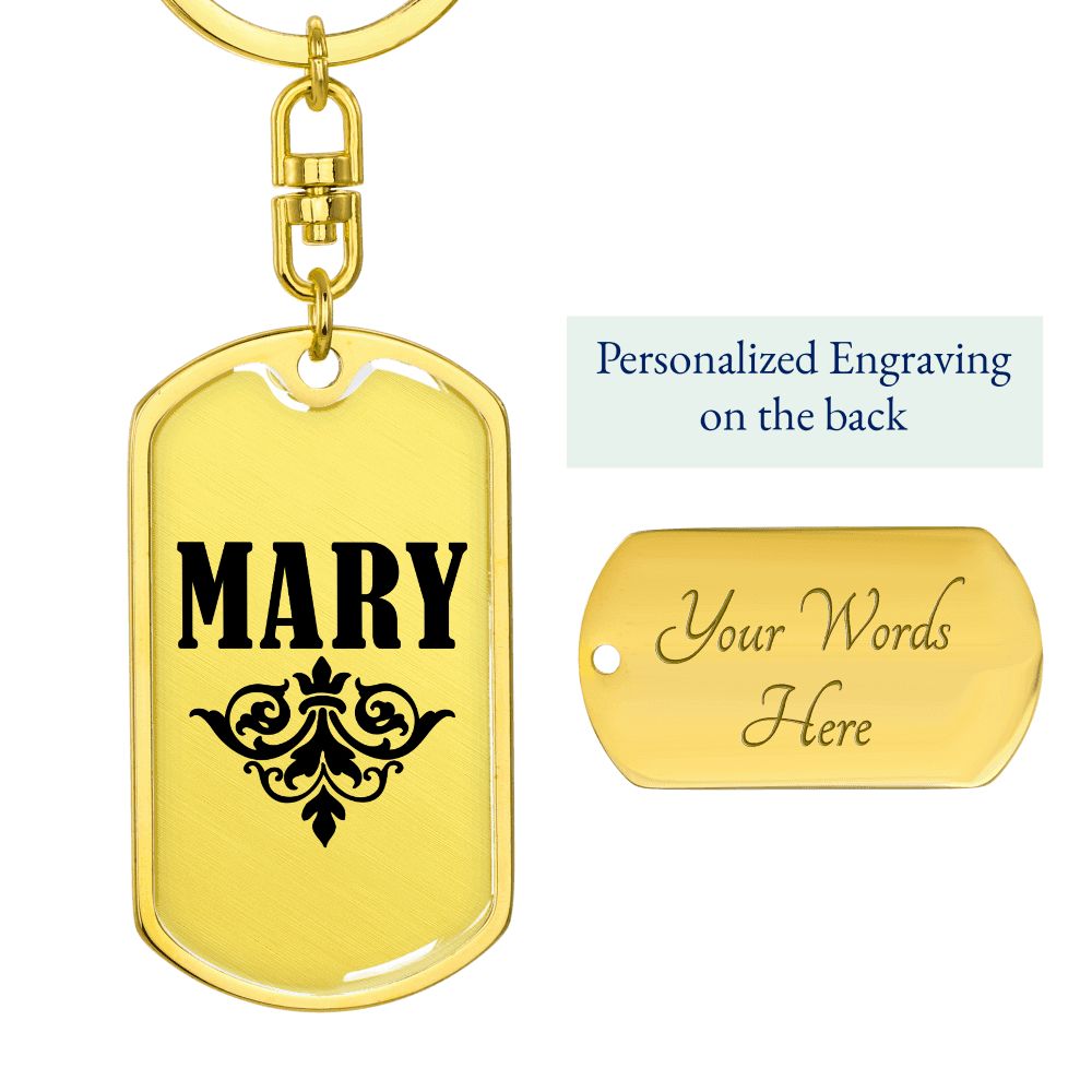 Mary v01a - Luxury Dog Tag Keychain
