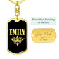 Emily v02a - Luxury Dog Tag Keychain