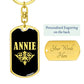 Annie v02a - Luxury Dog Tag Keychain