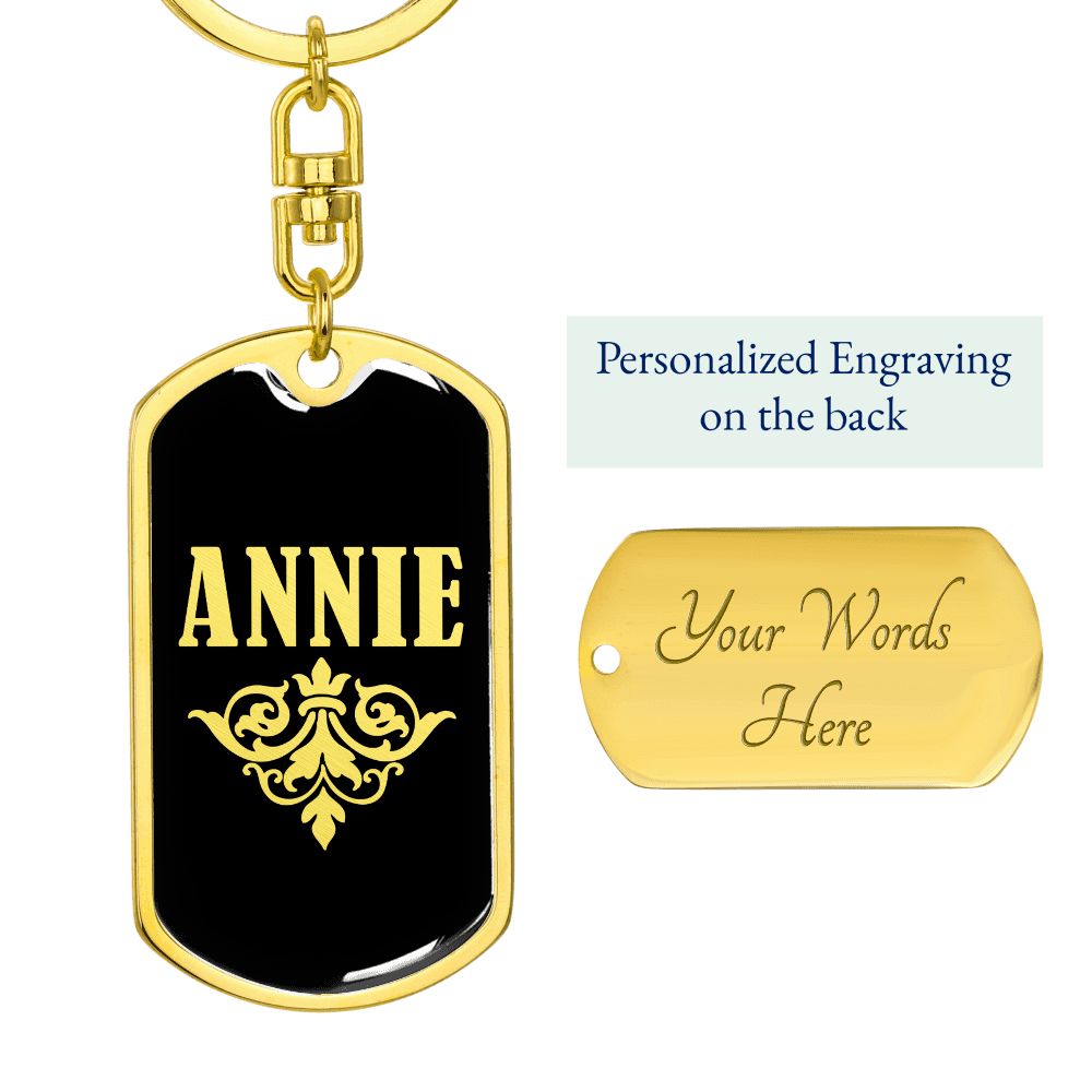 Annie v02a - Luxury Dog Tag Keychain