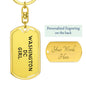Washington, DC Girl v4 - Luxury Dog Tag Keychain