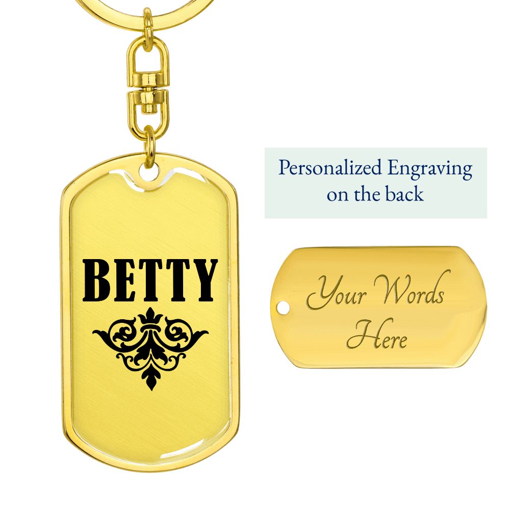 Betty v01a - Luxury Dog Tag Keychain
