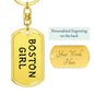Boston Girl v4 - Luxury Dog Tag Keychain