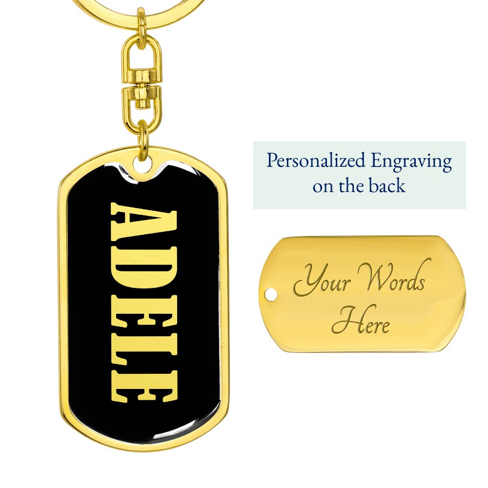 Adele v02 - Luxury Dog Tag Keychain