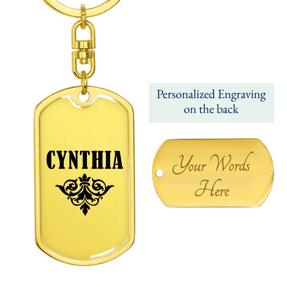 Cynthia v01a - Luxury Dog Tag Keychain