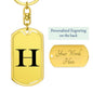Initial H v1a - Luxury Dog Tag Keychain