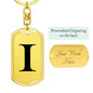 Initial I v1a - Luxury Dog Tag Keychain