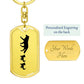 Mama Wolf With 2 Pups - Luxury Dog Tag Keychain