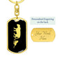 Mama Lioness With 1 Cub v2 - Luxury Dog Tag Keychain