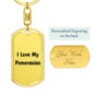 Love My Pomeranian v4 - Luxury Dog Tag Keychain