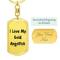 Love My Gold Angelfish - Luxury Dog Tag Keychain