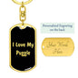 Love My Puggle v5 - Luxury Dog Tag Keychain