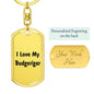Love My Budgerigar - Luxury Dog Tag Keychain