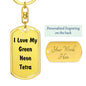Love My Green Neon Tetra - Luxury Dog Tag Keychain