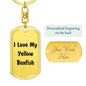 Love My Yellow Boxfish - Luxury Dog Tag Keychain