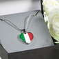Italian Flag - Heart Pendant Luxury Necklace