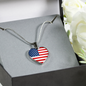 American Flag - Heart Pendant Luxury Necklace
