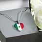 Mexican Flag - Heart Pendant Luxury Necklace