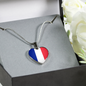 French Flag - Heart Pendant Luxury Necklace