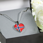 Norwegian Flag - Heart Pendant Luxury Necklace